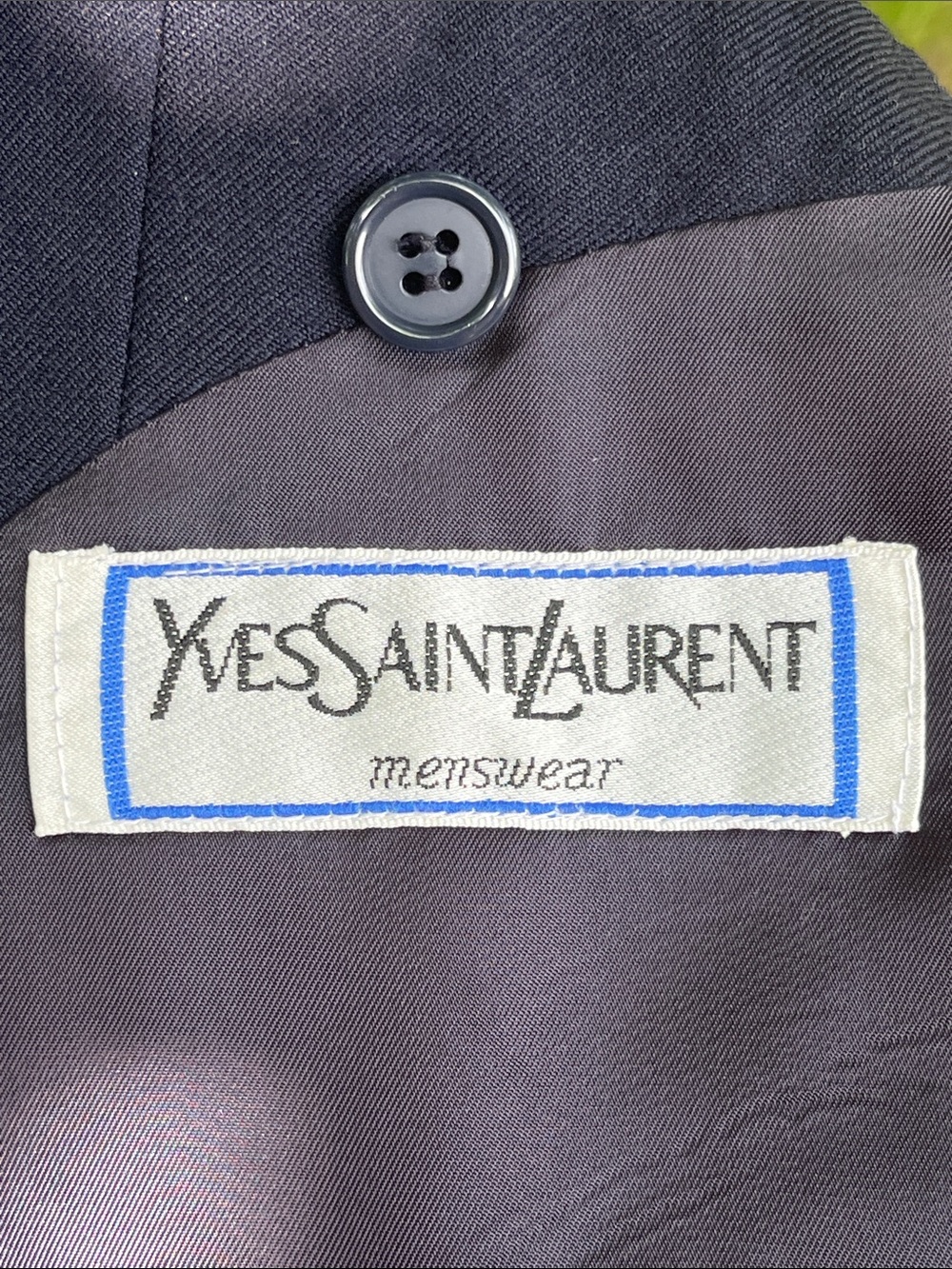 Vintage Yves Saint Laurent Navy Two-Button Sport Coat - Picture 7 of 8